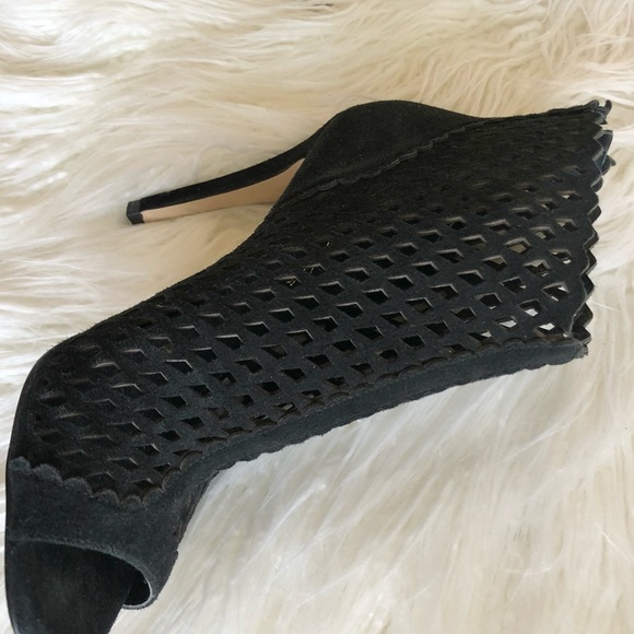 Ivanka Trump Didia Cutout Suede Bootie Black 7.5 - Picture 13 of 15